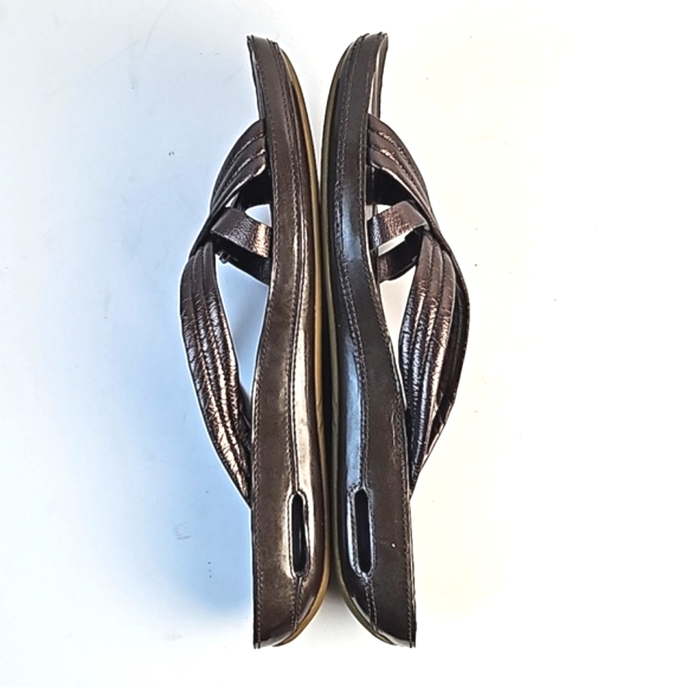 Cole Haan Brown Sandals with Crisscross Straps and Contoured Footbed - Picture 11 of 16